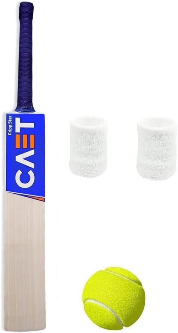 Xtroke Popular Willow Cricket Bat with Red Tennis Ball and Black Bat Cover for Boys and Girls
