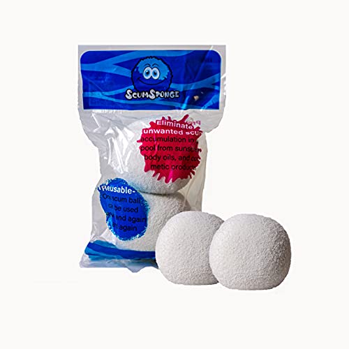 ScumSponge Scum Sponge for Hot Tub to Soak Up Oils, Original Oil-Absorbing Sponge, Alternative for Scumbug, Ball and Scum Star, Spa Cleaner Sponge for Swimming Pool, Jacuzzi and Hot Tubs, 2 Balls