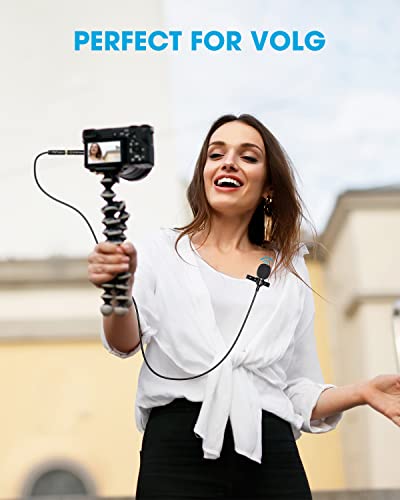 Pop Voice Lapel Microphone Lavalier Mic - Noise Cancelling 16 Feet Lav Mic For Iphone Android & Windows Smartphones, Youtube, Interview, Studio, Video Recording (Single Head Omnidirectional Condenser) #TOP5