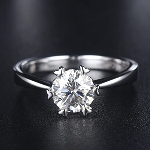 Bague Argent Moissanite 1ct Daesar Solitaire Coeur 6 Broches