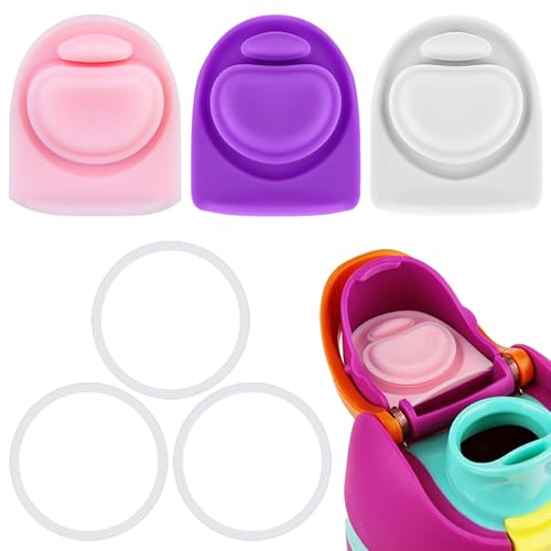 BMSQOFD 3 Sets Replacement Seal Gasket Stoppers for Owala Freesip Cap Mouth,Silicone O Sealing Ring Parts Water Bottle Top Lid Accessories for Owala Freesip 16/19/24/32/40oz（3 colors 3）