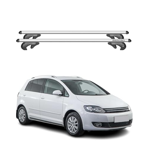 Menabo, barre portapacchi trasversali compatibili con VW Golf VII 5G Variant 2013-2019 | TÜV | portabici portapacchi portapacchi in alluminio, 2 pezzi, argento 90 kg