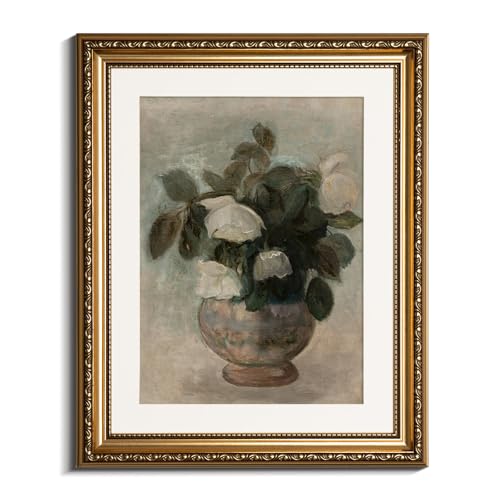 InSimSea Retro Gold Framed Wall Art, Home Room Rose Flower