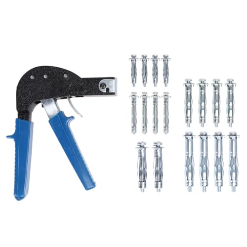 SOLUSTRE Hollow Wall Anchor 19pcs Dry Wall Anchor Set Plasterboard Fixing Setting Tool Kit