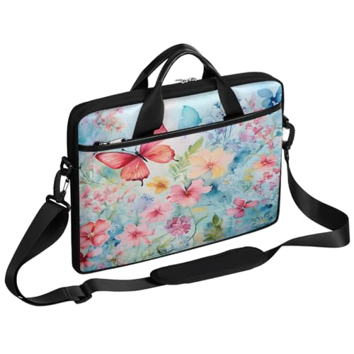 Bolso para portátil flores acuarela mariposa 15" miniatura 1