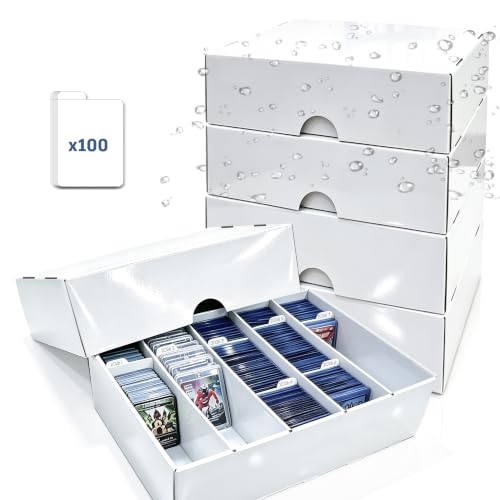 4-PACK Trading Card Storage Box 5 Row for 5000ct TCG / 3000ct Sports Cards