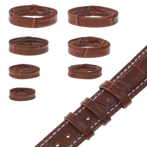 SUPERFINDINGS 14pcs 7 Sizes Leather Watch Band Keeper Loop Replacement Brown Watches Bands Holder Universal Compatible Smartwatch Bands Wristband Replacement by SUPERFINDINGS - Used condition - US$7.64