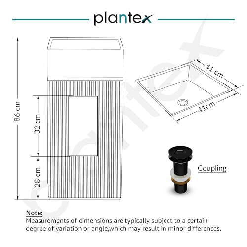 Plantex Acrylic Resin & Quartz Matt Pedestal Basin For Bathroom/One Piece Pedestal Free Standing Square Wash Basin For Living Room/Hotel (Grey & Black)