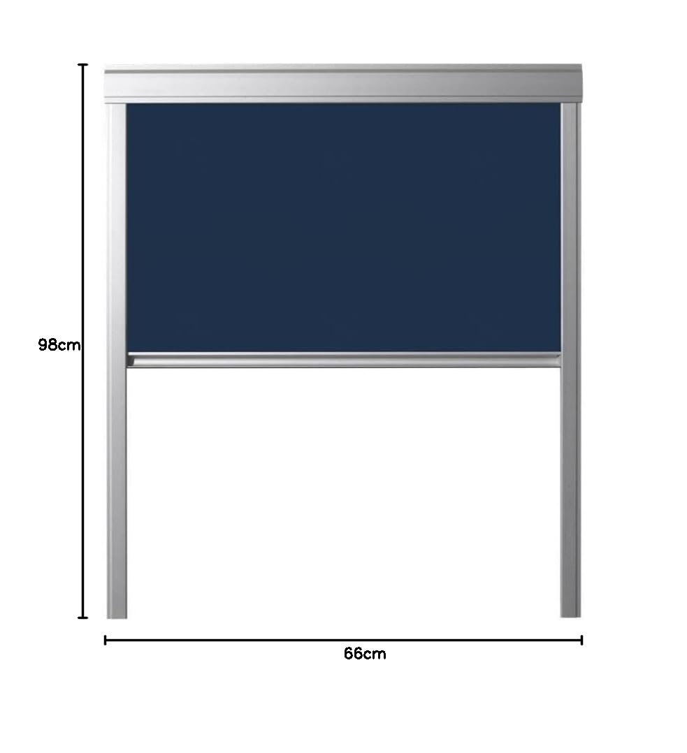 Store occultant pour fenêtre de Toit FK04 / F04 / F4A | pour VELUX, BALIO, DAKSTRA, RoofLITE+, SOLSTRO, DAKEA, LuXtra, Keylight | Obscurcissement Quasi Total | Position réglable | Bleu foncé