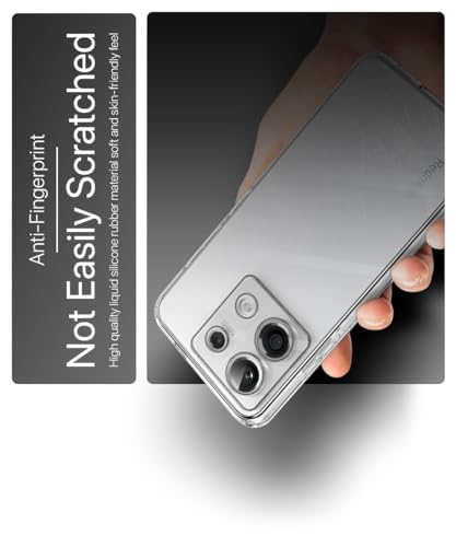 Image of WOW IMAGINE Crystal Clear Transparent Back Case Cover for Redmi Note 13 5G | Full Device & Camera Protection Shockproof TPU Silicone Back Cover Case - Transparent
