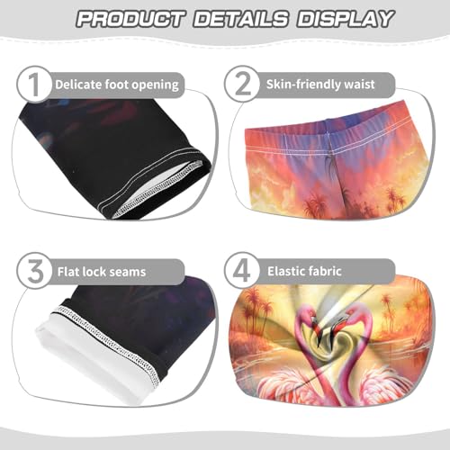 Toddler Girls Leggings Printed Yoga Pants Leggings Sunset Flamingos for Kids3