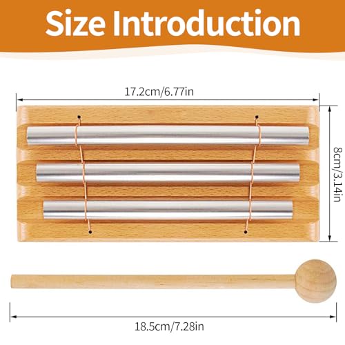 Energy Klangstab, 3 Ton Chime Koshi Klangspiel Holz Chime Glockenspiel Schlaginstrument mit Holzschlägel Percussion Instrumente für Meditation Klangtherapie Musikpädagogik