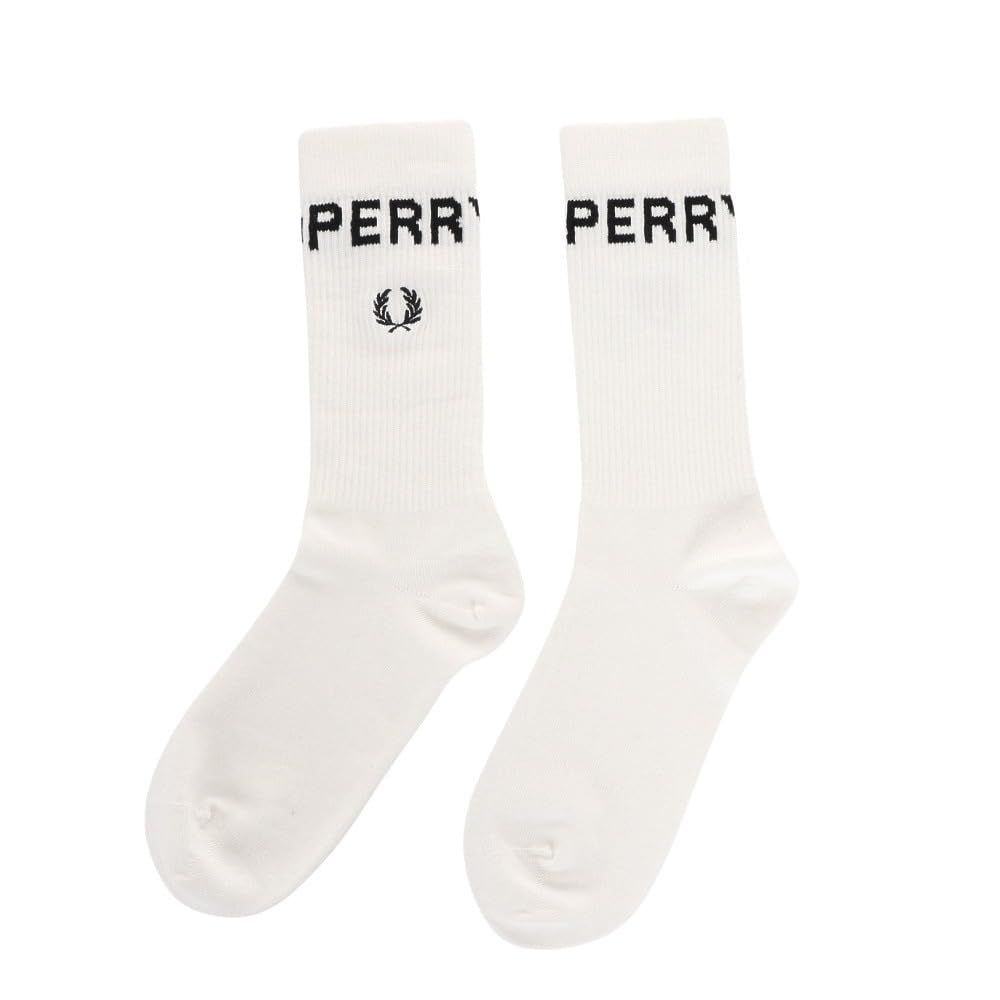Fred Perry Calcetines unisex C6146 para hombre y mujer, talla 4-6 pulgadas, color blanco nieve, blancanieves, 16-18