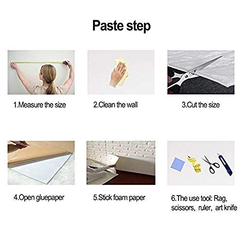 Papel tapiz de pared de ladrillo 3D autoadhesivo paneles decorativos impermeables 70x70cm 10 pzs 7