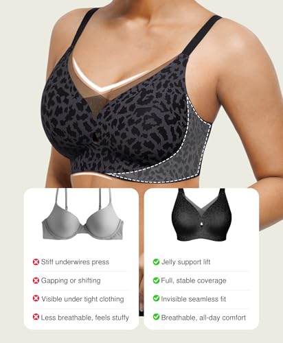Image of Popilush Wireless Push Up Bra Comfortable Supportive Everyday Bras