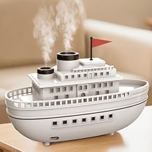Diffuserlove Ship Aromatherapy Diffuser Humidifier 300ml Essential Oil Diffuser for Home Bedroom Office Steamboat Decorative Cool Mist Humidifier