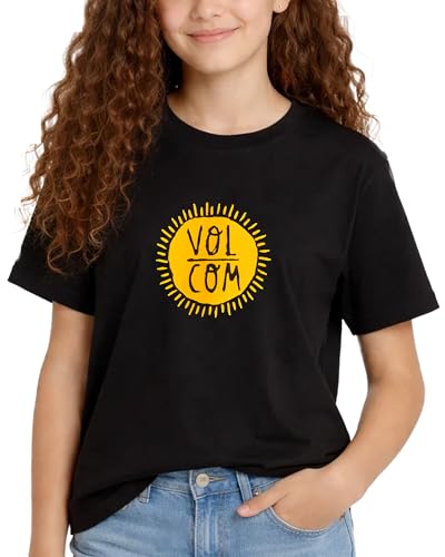 Image of Volcom Girls Shirts - Casual Crewneck Short Sleeve Graphic Tee Trendy Tops - Breathable Girls Summer Clothes