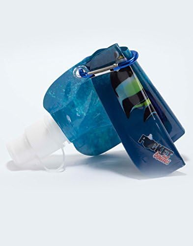 Folded Zees Inc Pocket Bottle with carabiner clip attached.