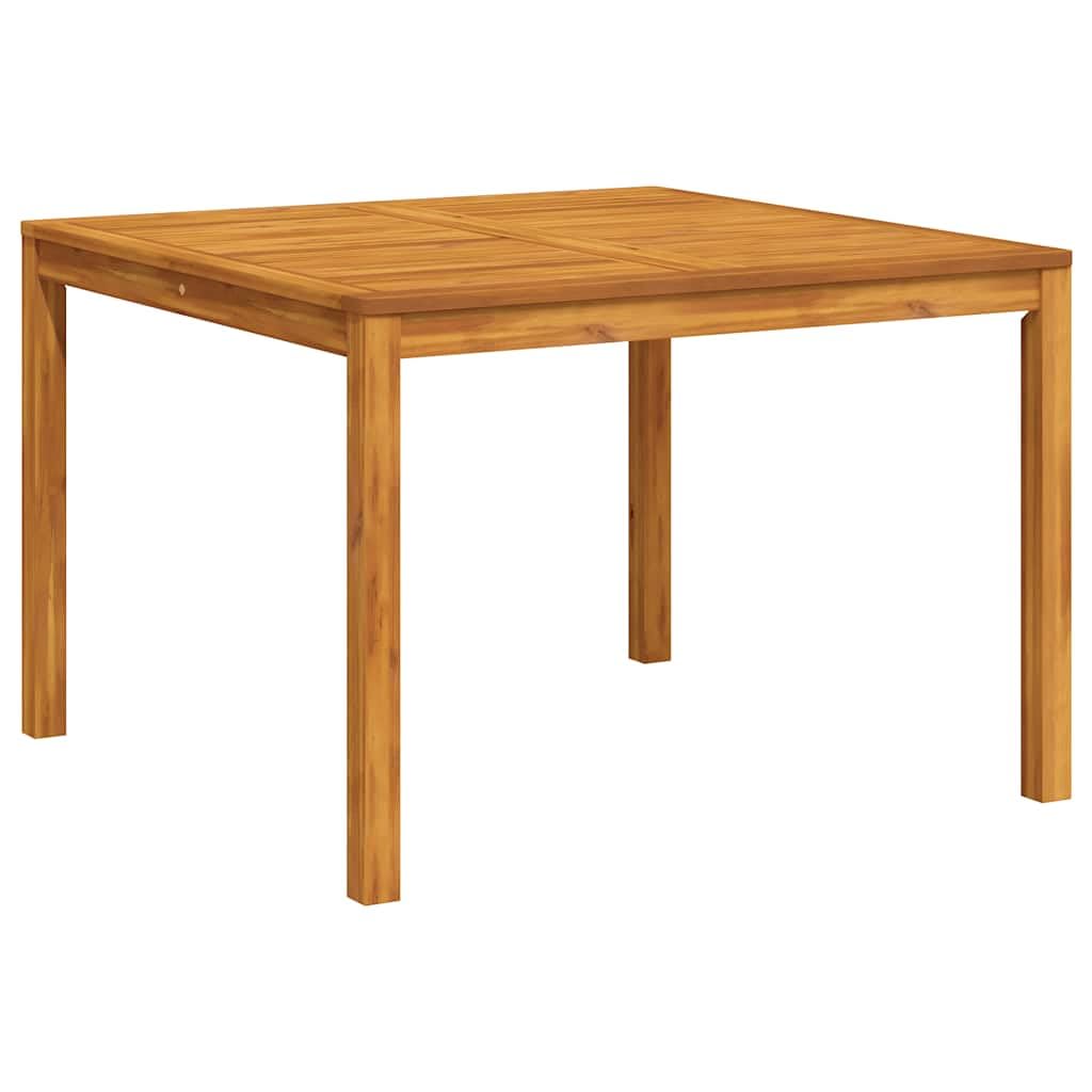 Masywny stół ogrodowy z drewna akacjowego, kwadratowy stół do jadalni 110 x 110 x 75 cm, na taras, do ogrodu i na podwórko, wytrzymały i łatwy w pielęgnacji blat stołu z litego drewna