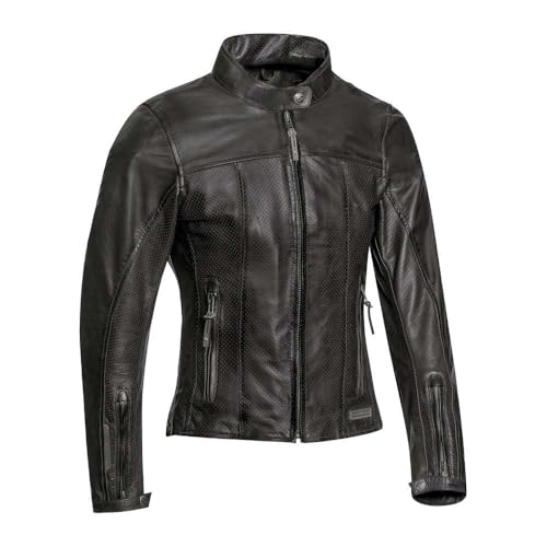 Ixon Cranky Air Veste en cuir de moto perforée pour dames (Black,S)