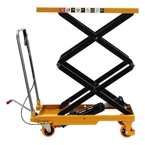 LyteNest Hydraulic Lift Table Cart for Material Handling and Transportation, Orange Cover