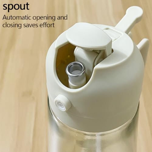 450ml 2-in-1 Spray Design Oil Dispenser Bottle Auto Flip Olive Oil Sprayer Leakproof Vinegar Sprayer for Kitchen Cooking Air Fryer Roasting Salad Baking Grilling - Image 4
