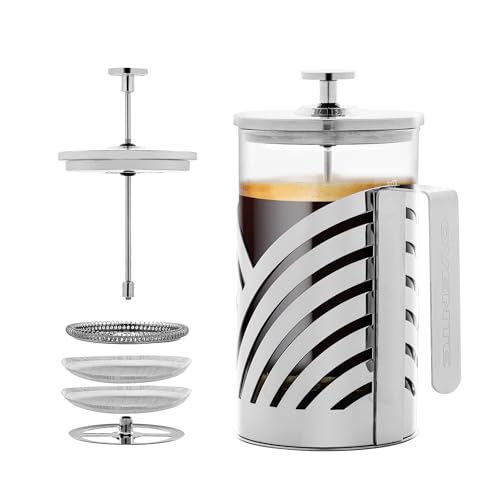 Cafetière à café et à thé à piston en verre borosilicate résistant à la chaleur
