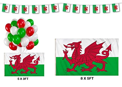 Wales Support Party Pack Total 28Pcs Including 8x5 Flag, 5x3 Flag - Image 2