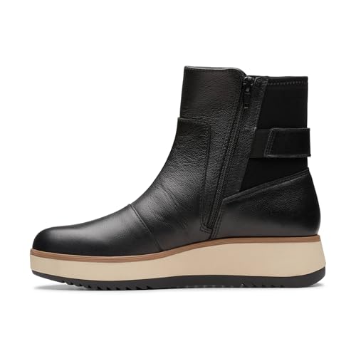 Clarks Clarks Collection Women's Zylah Rose Chelsea Boot, Black Leather, 6.5 Wide US