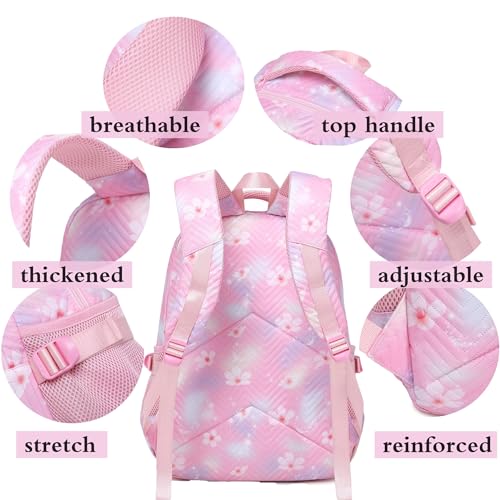 Image of Leaper Stylish Floral Travel Backpack for Women Laptop Backpack Water-Resistant Bookbags College Bags Fits 15.6 Inch Laptop Black