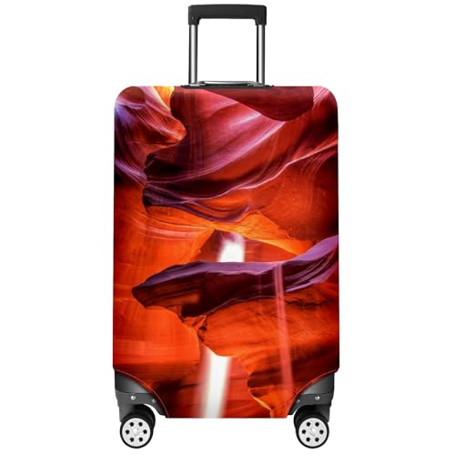 Travel Luggage Cover Suitcase Protector Scratch-Resistant Fit Not Included Suitcase Brown And White Cave With Light XL-30-32in
