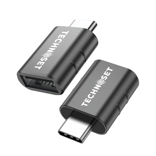 TECHNOSET [2 Pezzi Adattatore USB a Tipo C 3.0 OTG Maschio a Femmina, Adattatore USB Type C, USB C to USB per iPhone 16 Plus PRO Max, MacBook Air iPad Redmi Galaxy S24 S23 S8 S9 MacBook Pro 2021