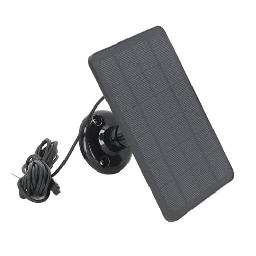10W Solar Panel Charger, High Efficiency Monocrystalline Silicon Portable Kit with 360 Degree Rotatable Bracket for Outdoor Security Cameras (Black)