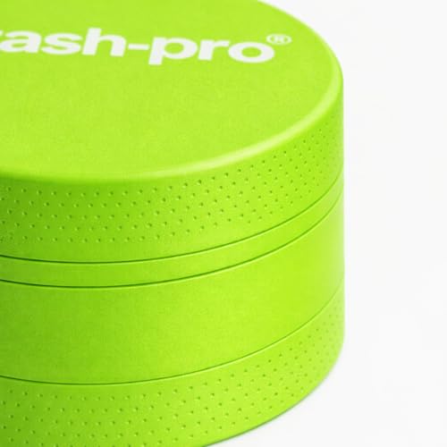 Image of Stash-Pro Small Neon Crusher (Green) | Compact Mini Metal Crusher /Grinder | 38mm Diameter x 23mm Height | Textured Grip | Pocket Size | Easy Twist Design