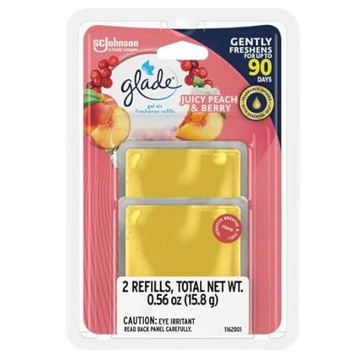 Glade Gel Air Freshener, 2 Count Refills, Juicy Peach & Berry, 0.56 oz