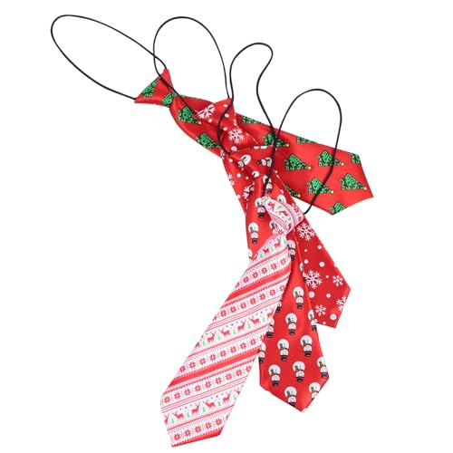 LIOOBO Corbatas Navideñas para y Niña 4 Piezas en Poliéster Diseño Festivo para Eventos y Regalos Infantiles
