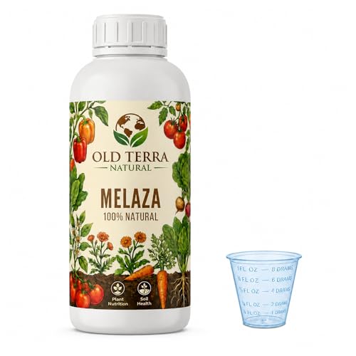 Melaza de Caña Pura - Abono Orgánico Líquido Ultra Espeso y Concentrado, Fertilizante 100% para Potenciar Crecimiento, Floración del Suelo en Huertos y Jardines. Incluye Medidor (0,5 L.)