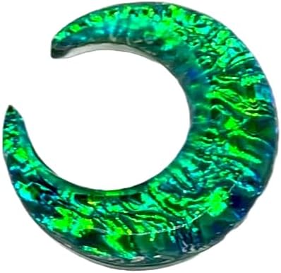 Green Opal Glitter Glass Stone Septum Pincher Nose Ring Size 12g-1/2in