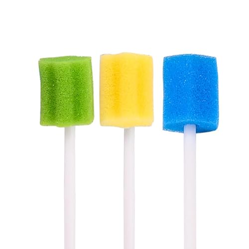 Einweg Mundpflege Schwamm, 100 Stück Mundschwämme, Mundpflegetupfer Wattestäbchen, Mundpflege Schwamm Tupfer, für Reinigung in Zahnkliniken, Geeignet für Ältere Menschen, Säuglinge