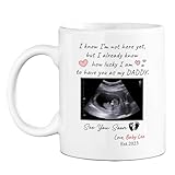 Lucky I Am To Have You As My Daddy Mug, See You Soon Dadd Coffee Mug, Personalized Sonogram Mug 11oz 15oz, Ultrasound Photo Gift Mug, Custom New Dad White Ceramic Mug, Fathers Day Cup Presents