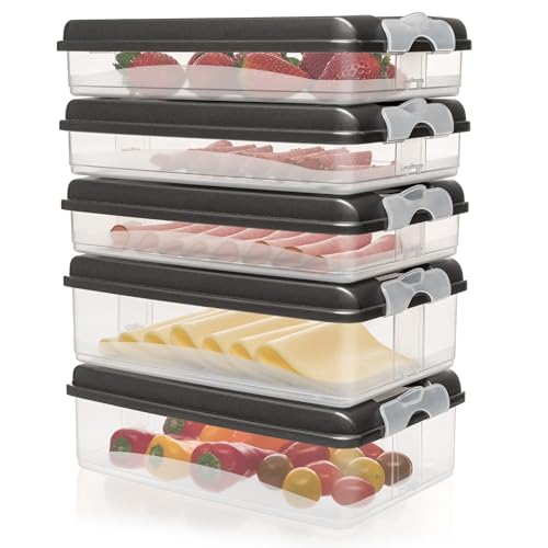 Hausfelder caja de frigorífico fiambrera triple - apilable con tapa - caja de salchichas cajon fiambreras figorifico