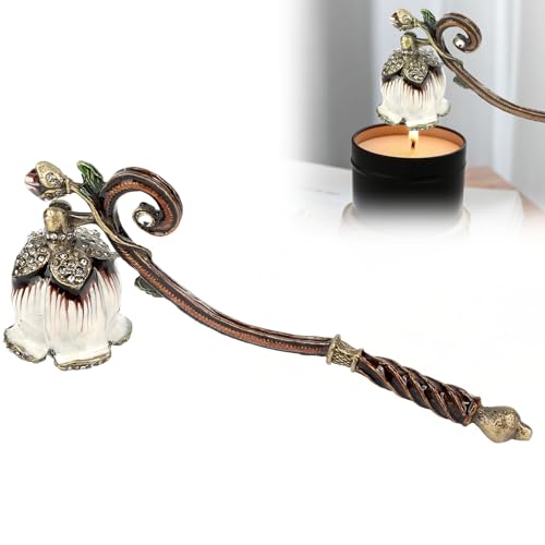 Floral Retro Candle Snuffer with Long Handle-Decorative&Functional Candle Extinguisher Tool,Exquisite
