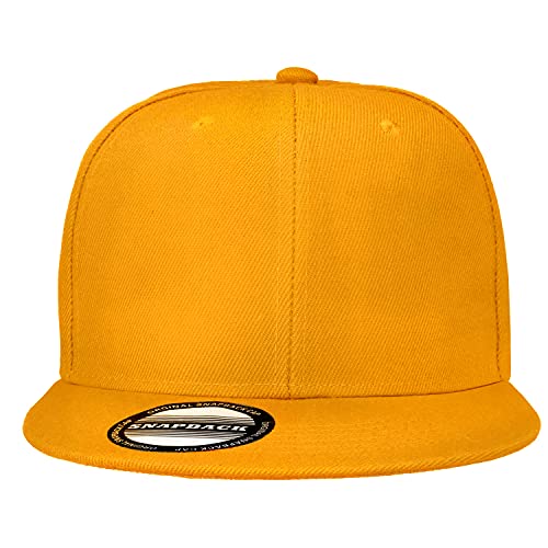 Image of Classic Snapback Hat Cap Hip Hop Style Flat Bill Blank Solid Color Adjustable Size
