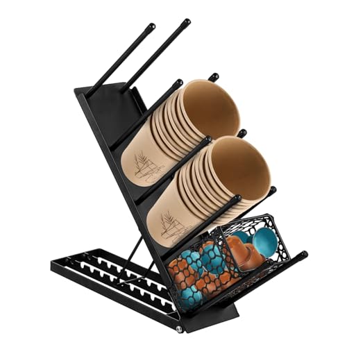 PRETYZOOM Tea Cup Holder Cup Organizer Adjustable Tilt Angle Countertop Essential Station for Dining