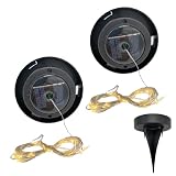 Solarleuchten Ersatz Top Solarleuchten Ersatzteile für Bruch Glas Optik - Garten Deko Solar Ersatzdeckel 8cm mit LED IP65 Wasserdichte Solarpanel Solarleuchten Ersatz Solarmodul (B*2)