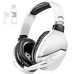 WolfLawS Wireless Gaming Headset with Noise Canceling Microphone for PS5, PC, PS4, 2.4GHz/Bluetooth Gaming Headphones with USB and Type-c Connector, 48h Battery Life, Wired Mode for Controller