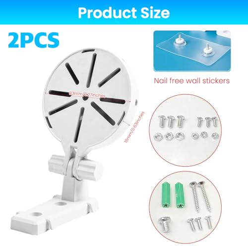 Image of ZORBES 2Pcs Baby Monitor Wall Mount Brackets, 145 Adjustable Angle, No Drill Security Dome Camera Wall Mounts Ceiling Mounts, Invisible Cord Management Design, with Installation Kit