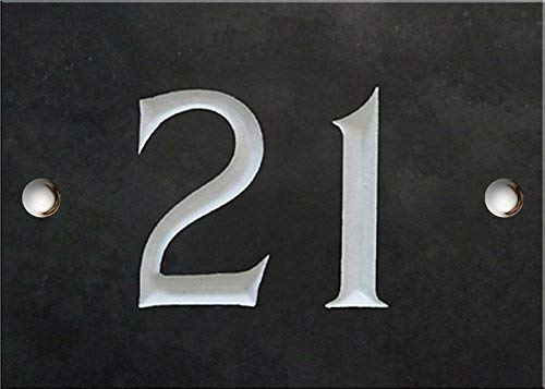 Engraved Slate House Number Sign - 1 to 99 (Select Your Number here) - Number 21 (Same Day Dispatch by 1st Class Post!!!) โ image 1