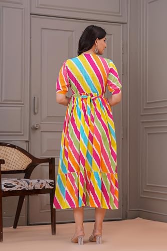 Image of Women's Feeding Kurta Cotton | Floral Anarkali Pregnancy Kurta with Nursing Zipper | Pre & Post Partum | Maternity Dresses | Mom to Be Gift
