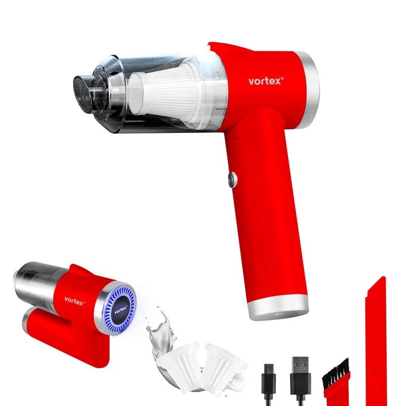 Vortex Aspirateur à Main sans Fil Pliable LED Crc90 Rouge